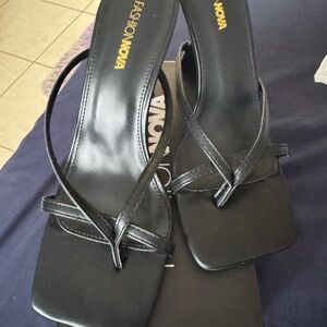 Fashion Nova Strappy Black Heels